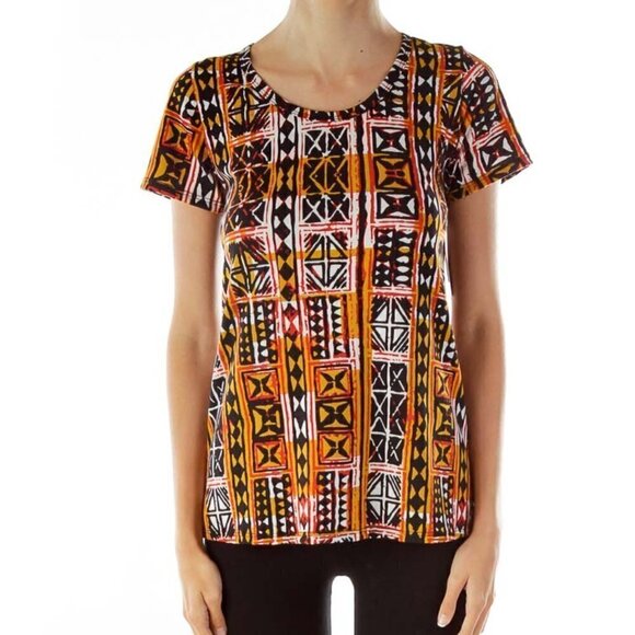 Lula Roe Red Yellow Printed Top - Picture 1 of 3